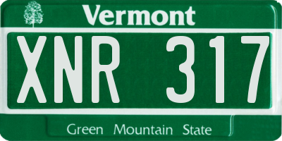 VT license plate XNR317