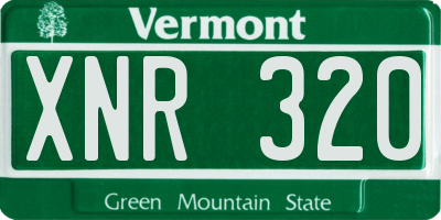 VT license plate XNR320
