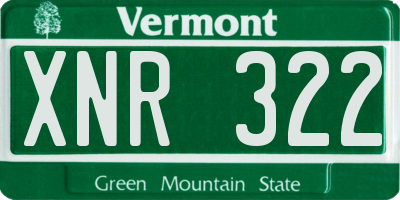 VT license plate XNR322
