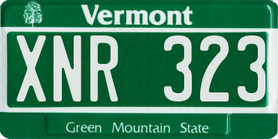 VT license plate XNR323
