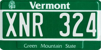 VT license plate XNR324