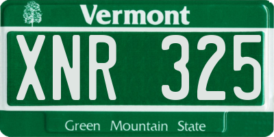VT license plate XNR325