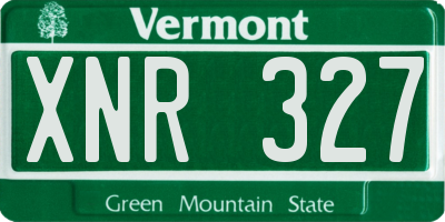 VT license plate XNR327