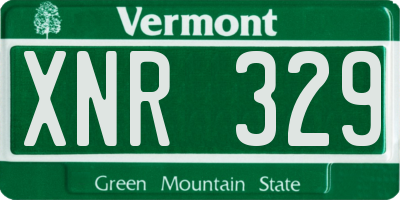 VT license plate XNR329
