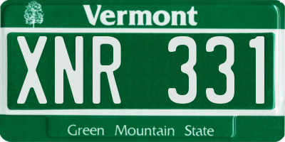 VT license plate XNR331