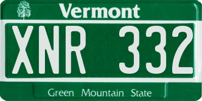 VT license plate XNR332