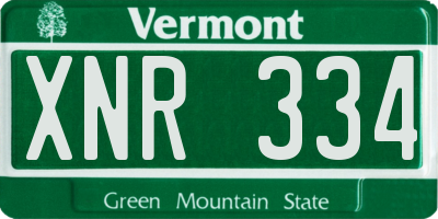 VT license plate XNR334