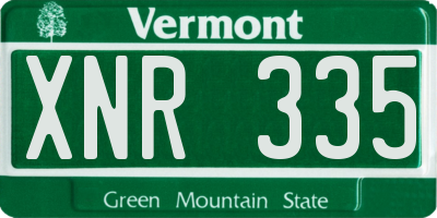 VT license plate XNR335