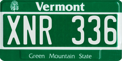 VT license plate XNR336
