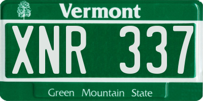 VT license plate XNR337