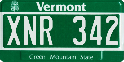 VT license plate XNR342