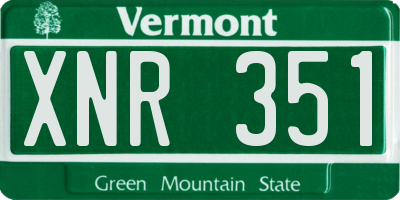 VT license plate XNR351