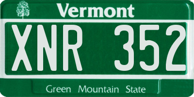 VT license plate XNR352