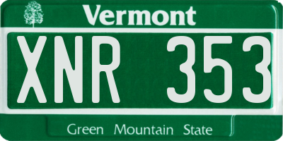 VT license plate XNR353