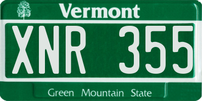 VT license plate XNR355