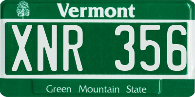 VT license plate XNR356