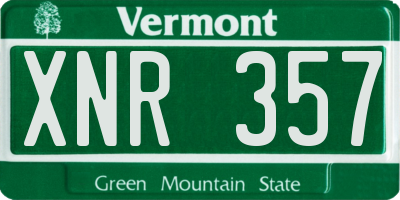 VT license plate XNR357