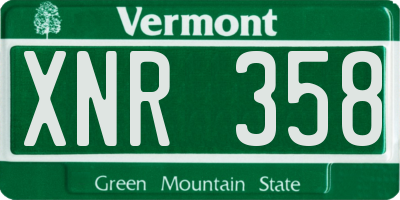 VT license plate XNR358