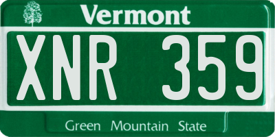 VT license plate XNR359