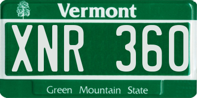 VT license plate XNR360