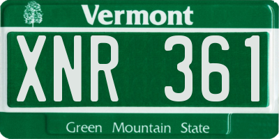 VT license plate XNR361