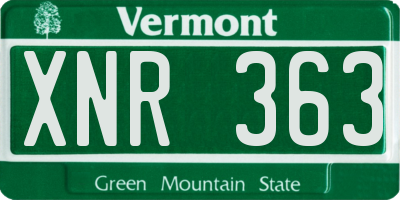 VT license plate XNR363