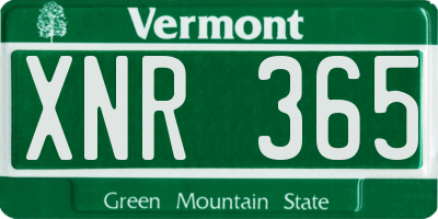VT license plate XNR365