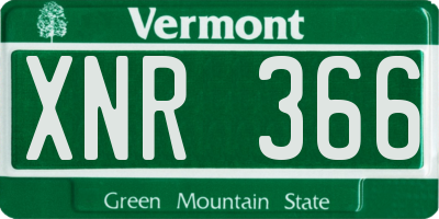 VT license plate XNR366