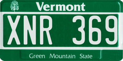 VT license plate XNR369
