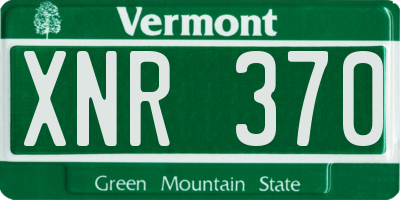 VT license plate XNR370