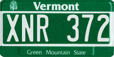 VT license plate XNR372