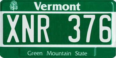 VT license plate XNR376