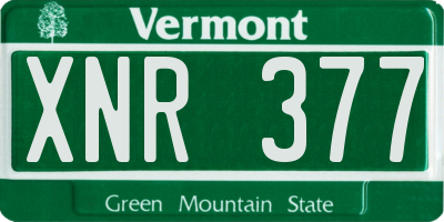 VT license plate XNR377