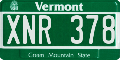 VT license plate XNR378