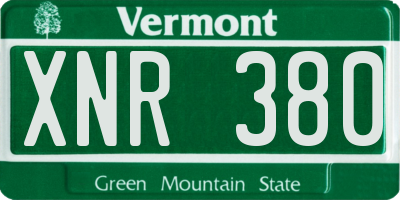 VT license plate XNR380