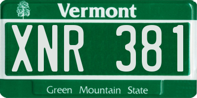 VT license plate XNR381