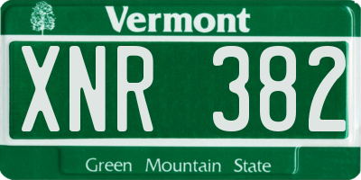 VT license plate XNR382
