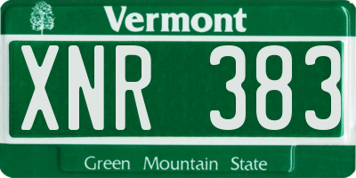 VT license plate XNR383