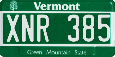 VT license plate XNR385