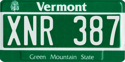 VT license plate XNR387