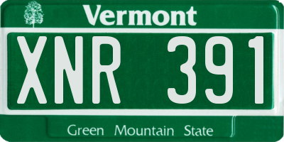 VT license plate XNR391