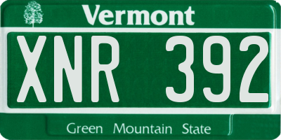VT license plate XNR392