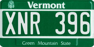 VT license plate XNR396