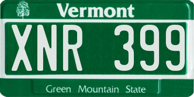 VT license plate XNR399