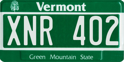 VT license plate XNR402