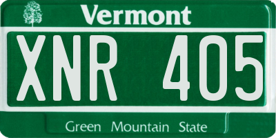 VT license plate XNR405