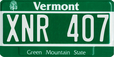 VT license plate XNR407