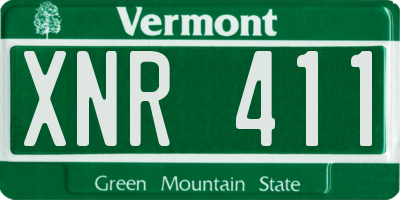 VT license plate XNR411