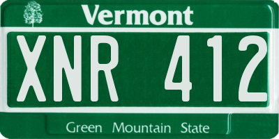 VT license plate XNR412