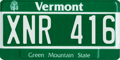 VT license plate XNR416